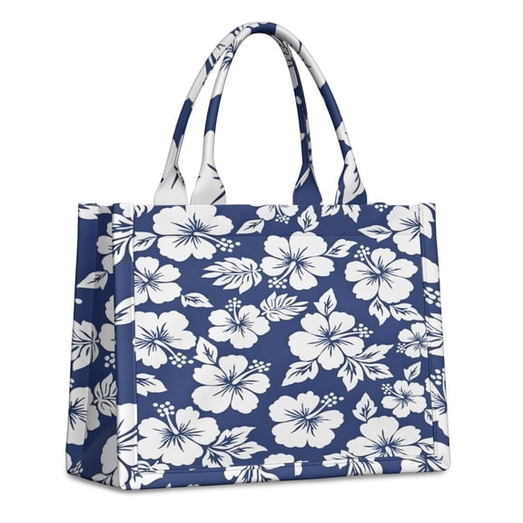 Large Capacity Tote Bag,Pioneer Flower Floral Print Pattern Handbag Fashion Luxury Tote Bag,15.7"x13"x 5.1" Inches,Laptop Compatible