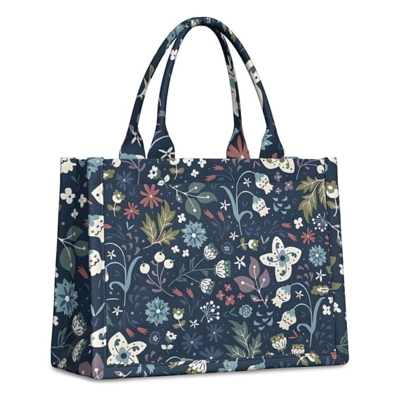 Large Capacity Tote Bag,Pioneer Flower Floral Print Pattern Handbag Fashion Luxury Tote Bag,15.7"x13"x 5.1" Inches,Laptop Compatible