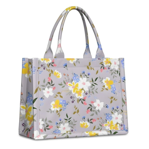 Large Capacity Tote Bag,Pioneer Flower Floral Print Pattern Handbag Fashion Luxury Tote Bag,15.7"x13"x 5.1" Inches,Laptop Compatible