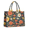 thumbnail image 1 of Large Capacity Tote Bag,Pioneer Flower Floral Print Pattern Handbag Fashion Luxury Tote Bag,15.7"x13"x 5.1" Inches,Laptop Compatible, 1 of 6