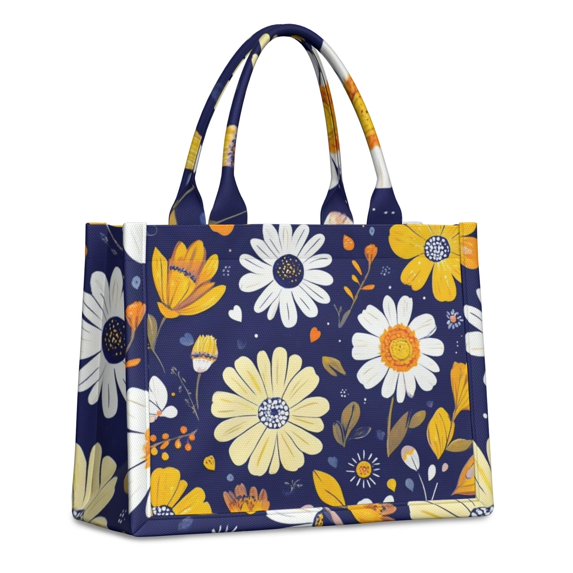 Large Capacity Tote Bag,Pioneer Flower Floral Print Pattern Handbag Fashion Luxury Tote Bag,15.7"x13"x 5.1" Inches,Laptop Compatible