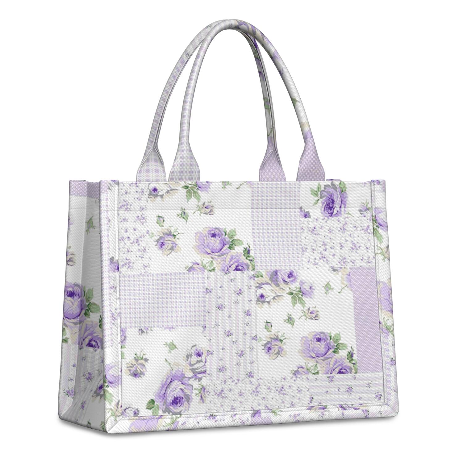 Large Capacity Tote Bag,Pioneer Flower Floral Print Pattern Handbag Fashion Luxury Tote Bag,15.7"x13"x 5.1" Inches,Laptop Compatible
