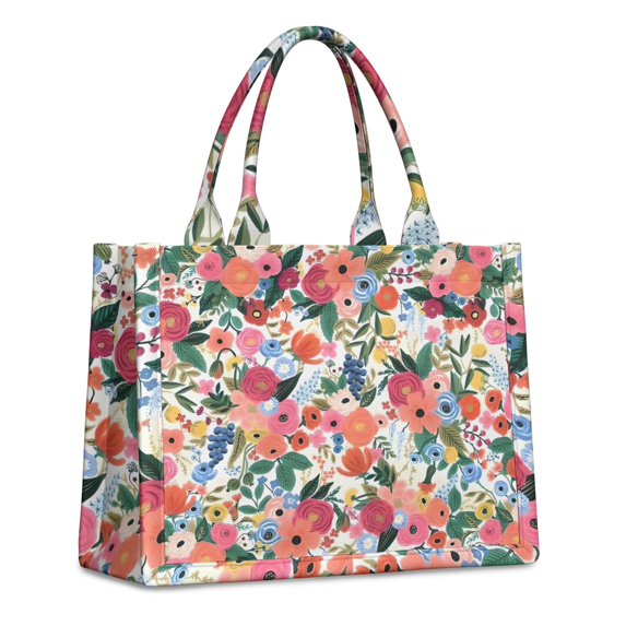 Large Capacity Tote Bag,Pioneer Flower Floral Print Pattern Handbag Fashion Luxury Tote Bag,15.7"x13"x 5.1" Inches,Laptop Compatible