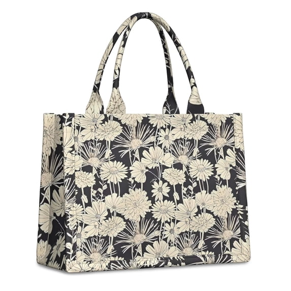 Large Capacity Tote Bag,Pioneer Flower Floral Print Pattern Handbag Fashion Luxury Tote Bag,15.7"x13"x 5.1" Inches,Laptop Compatible
