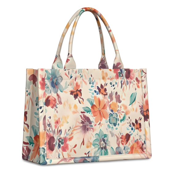 Large Capacity Tote Bag,Pioneer Flower Floral Print Pattern Handbag Fashion Luxury Tote Bag,15.7"x13"x 5.1" Inches,Laptop Compatible