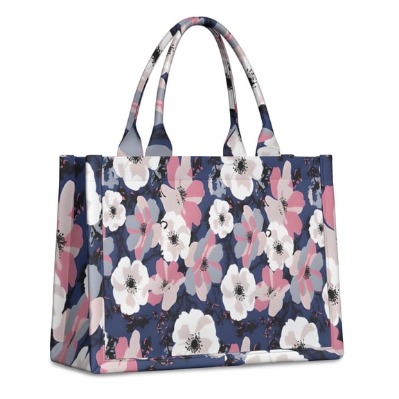 Large Capacity Tote Bag,Pioneer Flower Floral Print Pattern Handbag Fashion Luxury Tote Bag,15.7"x13"x 5.1" Inches,Laptop Compatible