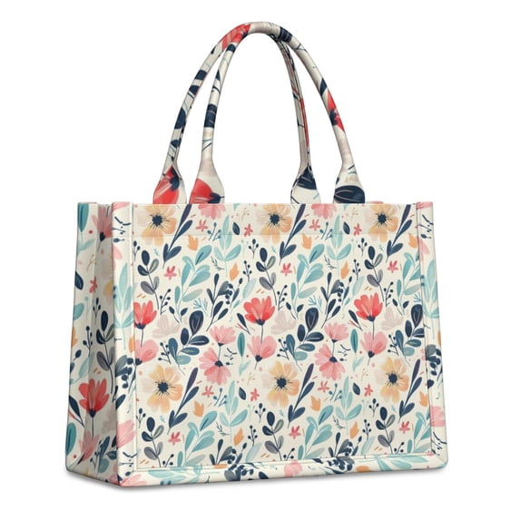 Large Capacity Tote Bag,Pioneer Flower Floral Print Pattern Handbag Fashion Luxury Tote Bag,15.7"x13"x 5.1" Inches,Laptop Compatible
