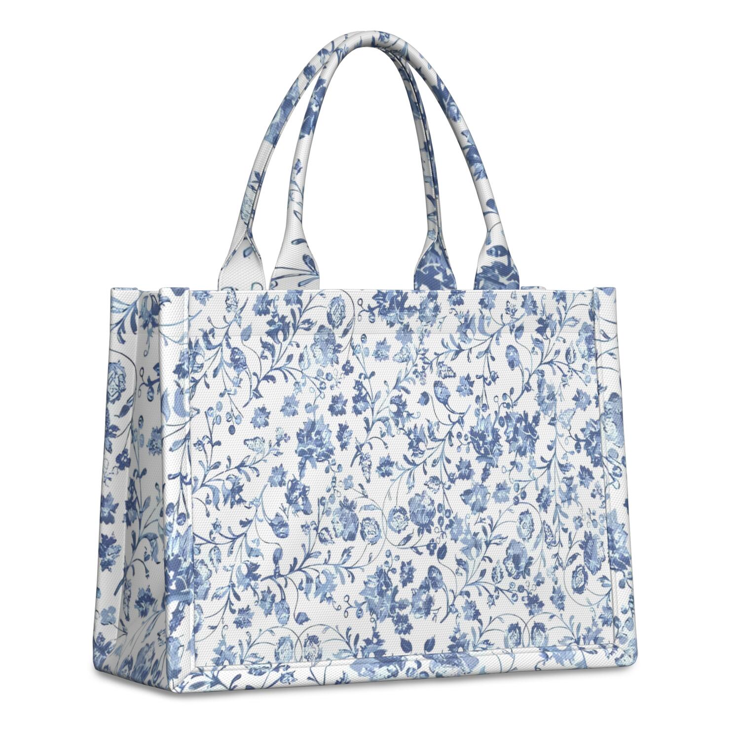 Large Capacity Tote Bag,Pioneer Flower Floral Print Pattern Handbag Fashion Luxury Tote Bag,15.7"x13"x 5.1" Inches,Laptop Compatible