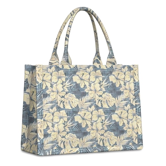 Large Capacity Tote Bag,Pioneer Flower Floral Print Pattern Handbag Fashion Luxury Tote Bag,15.7"x13"x 5.1" Inches,Laptop Compatible