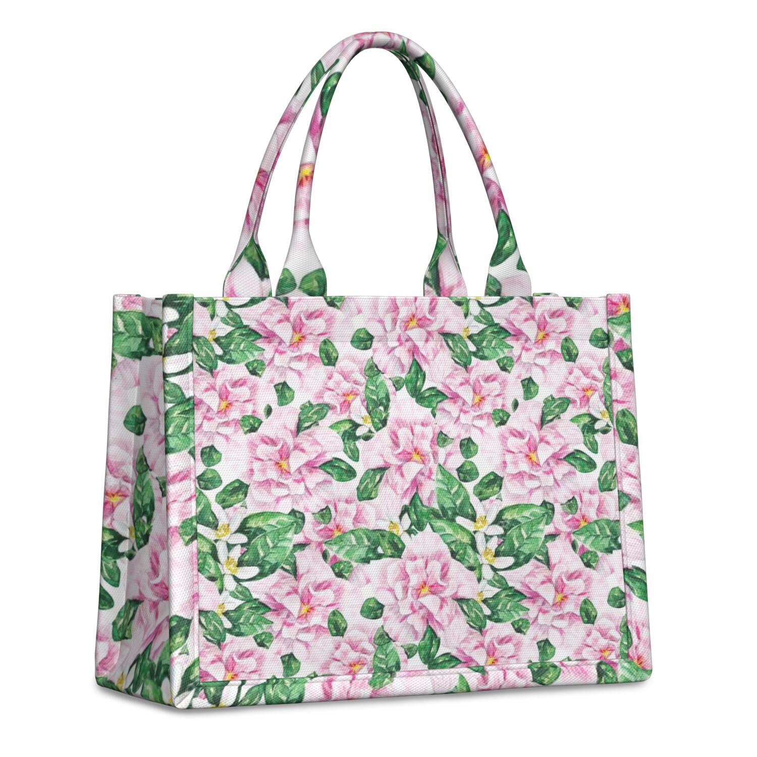 Large Capacity Tote Bag,Pioneer Flower Floral Print Pattern Handbag Fashion Luxury Tote Bag,15.7"x13"x 5.1" Inches,Laptop Compatible