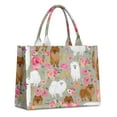 thumbnail image 1 of Large Capacity Tote Bag,Pomeranian Dog and Flower Floral Handbag Fashion Luxury Tote Bag,15.7"x13"x 5.1" Inches,Laptop Compatible, 1 of 6