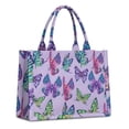 thumbnail image 1 of Large Capacity Tote Bag,Purple Butterfly Colorful Pattern Handbag Fashion Luxury Tote Bag,15.7"x13"x 5.1" Inches,Laptop Compatible, 1 of 6