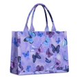 thumbnail image 1 of Large Capacity Tote Bag,Purple Butterfly Flower Pattern Handbag Fashion Luxury Tote Bag,15.7"x13"x 5.1" Inches,Laptop Compatible, 1 of 6