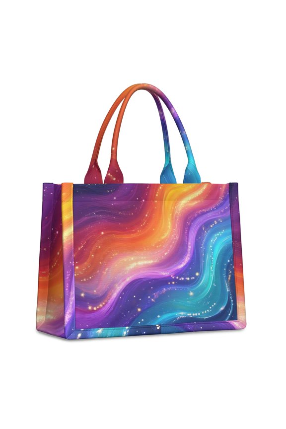 Large Capacity Tote Bag,Rainbow Tie Dye Wave Pattern Handbag Fashion Luxury Tote Bag,15.7"x13"x 5.1" Inches,Laptop Compatible