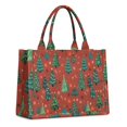 thumbnail image 1 of Large Capacity Tote Bag,Red Christmas Tree and Ornament Pattern Handbag Fashion Luxury Tote Bag,15.7"x13"x 5.1" Inches,Laptop Compatible, 1 of 6