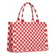 thumbnail image 1 of Large Capacity Tote Bag,Red and Black Checkered Pattern Handbag Fashion Luxury Tote Bag,15.7"x13"x 5.1" Inches,Laptop Compatible, 1 of 6
