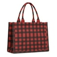 thumbnail image 1 of Large Capacity Tote Bag,Red and Black Christmas Plaid Pattern Handbag Fashion Luxury Tote Bag,15.7"x13"x 5.1" Inches,Laptop Compatible, 1 of 6