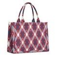thumbnail image 1 of Large Capacity Tote Bag,Red and Blue Star Argyle Pattern Handbag Fashion Luxury Tote Bag,15.7"x13"x 5.1" Inches,Laptop Compatible, 1 of 6