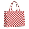 thumbnail image 1 of Large Capacity Tote Bag,Red and White Checkered Pattern Handbag Fashion Luxury Tote Bag,15.7"x13"x 5.1" Inches,Laptop Compatible, 1 of 3