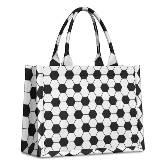 Large Capacity Tote Bag,Soccer Ball Pattern Handbag Fashion Luxury Tote Bag,15.7"x13"x 5.1" Inches,Laptop Compatible