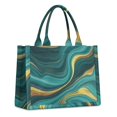 thumbnail image 1 of Large Capacity Tote Bag,Teal Gold Marble Pattern Handbag Fashion Luxury Tote Bag,15.7"x13"x 5.1" Inches,Laptop Compatible, 1 of 6
