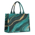 thumbnail image 1 of Large Capacity Tote Bag,Teal Gold Marble Wave Dot Pattern Handbag Fashion Luxury Tote Bag,15.7"x13"x 5.1" Inches,Laptop Compatible, 1 of 6