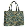 thumbnail image 1 of Large Capacity Tote Bag,Teal Marble Gold Wave Pattern Handbag Fashion Luxury Tote Bag,15.7"x13"x 5.1" Inches,Laptop Compatible, 1 of 6