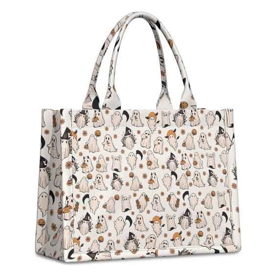 Large Capacity Tote Bag,Vintage Ghost Halloween Pattern Handbag Fashion Luxury Tote Bag,15.7"x13"x 5.1" Inches,Laptop Compatible