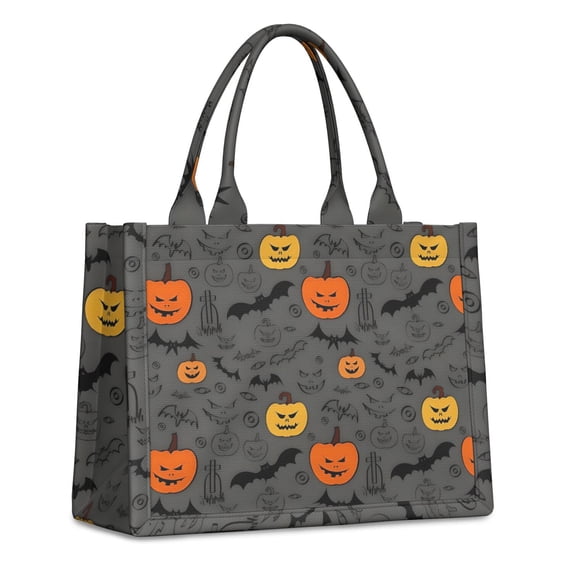 Large Capacity Tote Bag,Vintage Halloween Elements Pattern Handbag Fashion Luxury Tote Bag,15.7"x13"x 5.1" Inches,Laptop Compatible