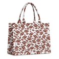 thumbnail image 1 of Large Capacity Tote Bag,White Brown Footballs Pattern Handbag Fashion Luxury Tote Bag,15.7"x13"x 5.1" Inches,Laptop Compatible, 1 of 6