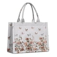 thumbnail image 1 of Large Capacity Tote Bag,White Butterfly Rose Pattern Handbag Fashion Luxury Tote Bag,15.7"x13"x 5.1" Inches,Laptop Compatible, 1 of 6