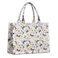 thumbnail image 1 of Large Capacity Tote Bag,White Butterfly Yellow Purple Flower Pattern Handbag Fashion Luxury Tote Bag,15.7"x13"x 5.1" Inches,Laptop Compatible, 1 of 6