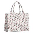thumbnail image 1 of Large Capacity Tote Bag,White Christmas Santa Pattern Handbag Fashion Luxury Tote Bag,15.7"x13"x 5.1" Inches,Laptop Compatible, 1 of 6