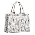 thumbnail image 1 of Large Capacity Tote Bag,White Christmas Tree Pattern Handbag Fashion Luxury Tote Bag,15.7"x13"x 5.1" Inches,Laptop Compatible, 1 of 6