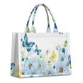 thumbnail image 1 of Large Capacity Tote Bag,White Flower Butterfly Pattern Handbag Fashion Luxury Tote Bag,15.7"x13"x 5.1" Inches,Laptop Compatible, 1 of 6