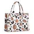 thumbnail image 1 of Large Capacity Tote Bag,White Footballs with Leopard Spots Pattern Handbag Fashion Luxury Tote Bag,15.7"x13"x 5.1" Inches,Laptop Compatible, 1 of 6