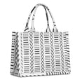 thumbnail image 1 of Large Capacity Tote Bag,White Geometric Diamond Chevron Pattern Handbag Fashion Luxury Tote Bag,15.7"x13"x 5.1" Inches,Laptop Compatible, 1 of 3