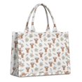 thumbnail image 1 of Large Capacity Tote Bag,White Highland Cow Flower Pattern Handbag Fashion Luxury Tote Bag,15.7"x13"x 5.1" Inches,Laptop Compatible, 1 of 6