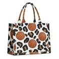 thumbnail image 1 of Large Capacity Tote Bag,White Leopard Basketballs Pattern Handbag Fashion Luxury Tote Bag,15.7"x13"x 5.1" Inches,Laptop Compatible, 1 of 6