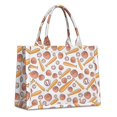 thumbnail image 1 of Large Capacity Tote Bag,White Orange Baseball Gear Pattern Handbag Fashion Luxury Tote Bag,15.7"x13"x 5.1" Inches,Laptop Compatible, 1 of 6