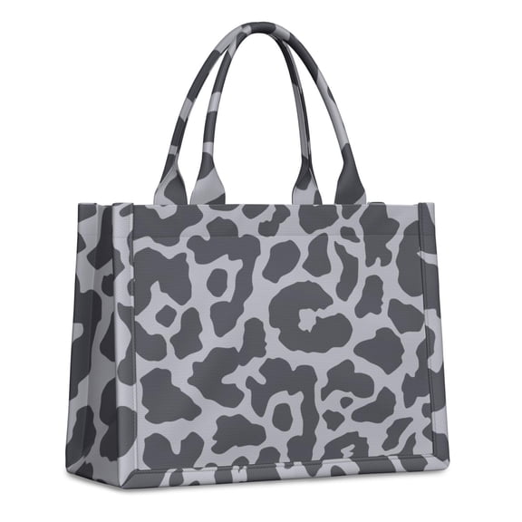 Large Capacity Tote Bag,White and Black Of Leopard Print Handbag Fashion Luxury Tote Bag,15.7"x13"x 5.1" Inches,Laptop Compatible