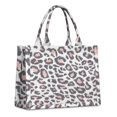 thumbnail image 1 of Large Capacity Tote Bag,White and Pink Of Leopard Print Handbag Fashion Luxury Tote Bag,15.7"x13"x 5.1" Inches,Laptop Compatible, 1 of 6