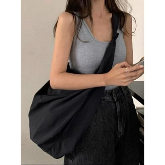 Large Capacity Tote Bag for Women, High-End Texture Canvas Shoulder Bag, Spacious Commuting Work Bag, Fashionable Handbag for Shopping Travel, Durable Everyday Carry All Purse