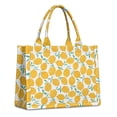 thumbnail image 1 of Large Capacity Tote Bag,Yellow Lemon Fruit Leaves White Pattern Handbag Fashion Luxury Tote Bag,15.7"x13"x 5.1" Inches,Laptop Compatible, 1 of 2