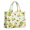 thumbnail image 1 of Large Capacity Tote Bag,Yellow Lemon Fruit Sunflowers White Pattern Handbag Fashion Luxury Tote Bag,15.7"x13"x 5.1" Inches,Laptop Compatible, 1 of 6