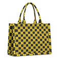thumbnail image 1 of Large Capacity Tote Bag,Yellow and Black Checkerboard Checkered Pattern Handbag Fashion Luxury Tote Bag,15.7"x13"x 5.1" Inches,Laptop Compatible, 1 of 6