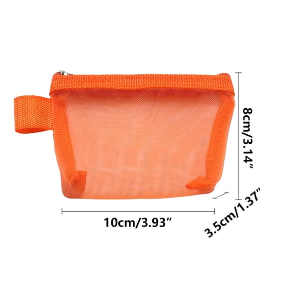 Large-Capacity Transparent Mesh Coin Purse | 3D Triangular Nylon Key Bag with PVC Clip | Multi-Use Card Case & Small Item Organizer | 1 PC