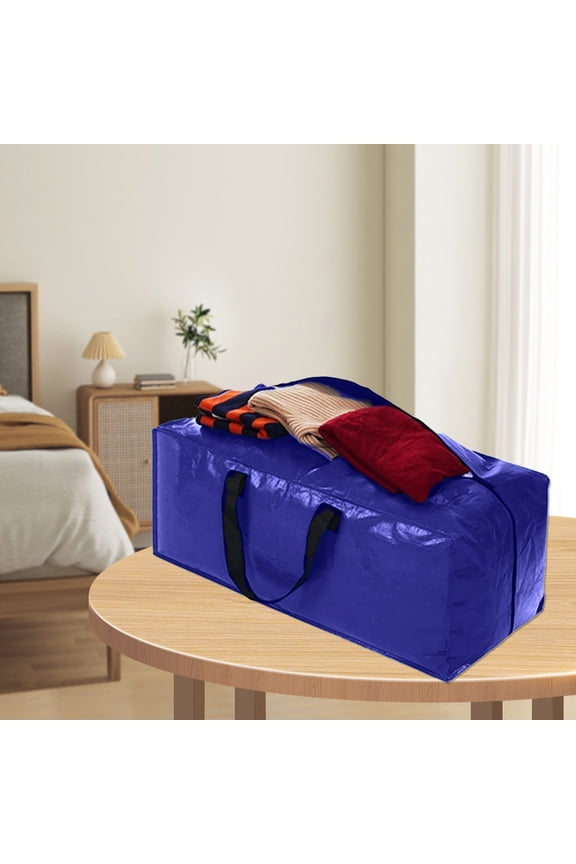Large Capacity Transparent Moving Storage Bag Woven Plastic Tote for Clothes and Household Organization