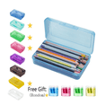thumbnail image 1 of Large-Capacity Transparent Plastic Pencil Case, Stylish Office Supply Storage Box With A Snap-On Lid And Stackable Design, 8.1*4.8*2.3in, 1 of 4