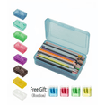 thumbnail image 1 of Large-Capacity Transparent Plastic Pencil Case, Stylish Office Supply Storage Box With A Snap-On Lid And Stackable Design, 8.1*4.8*2.3in, 1 of 5